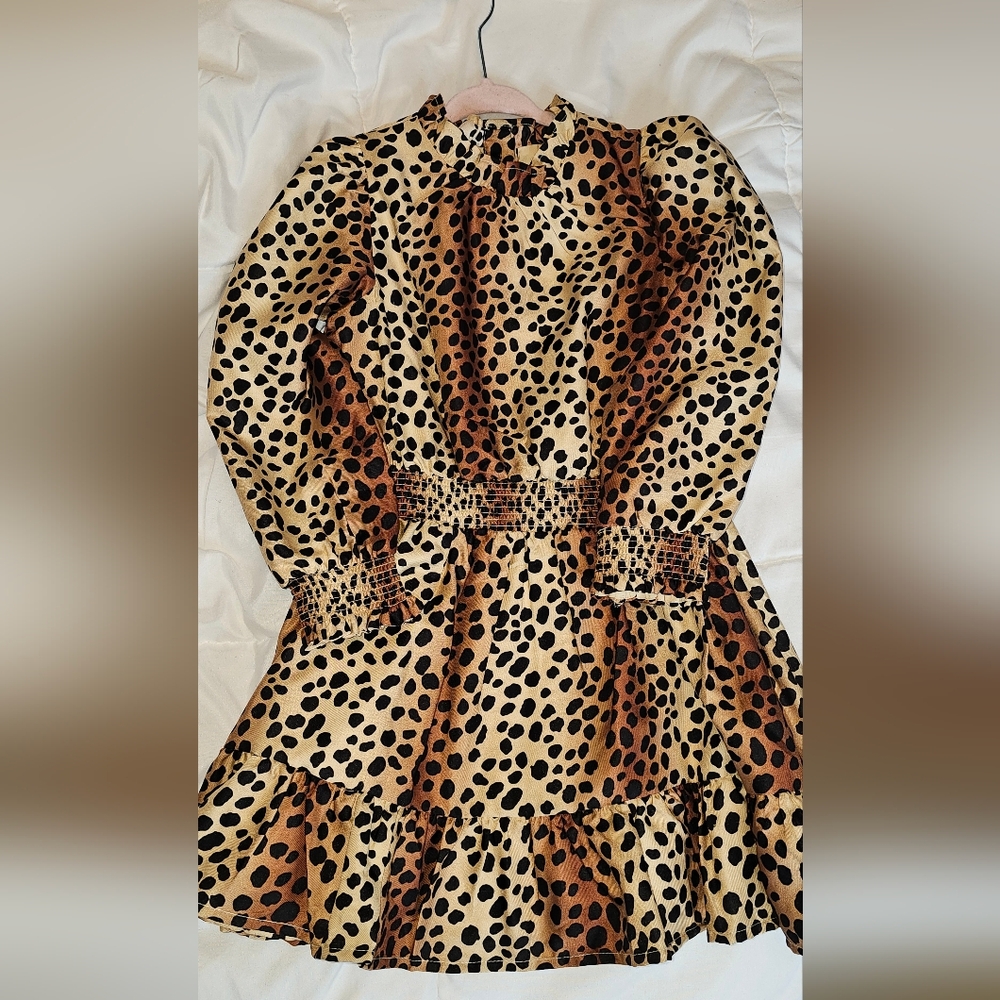 Janie And Jack Leopard Print Kids Dress Size 5